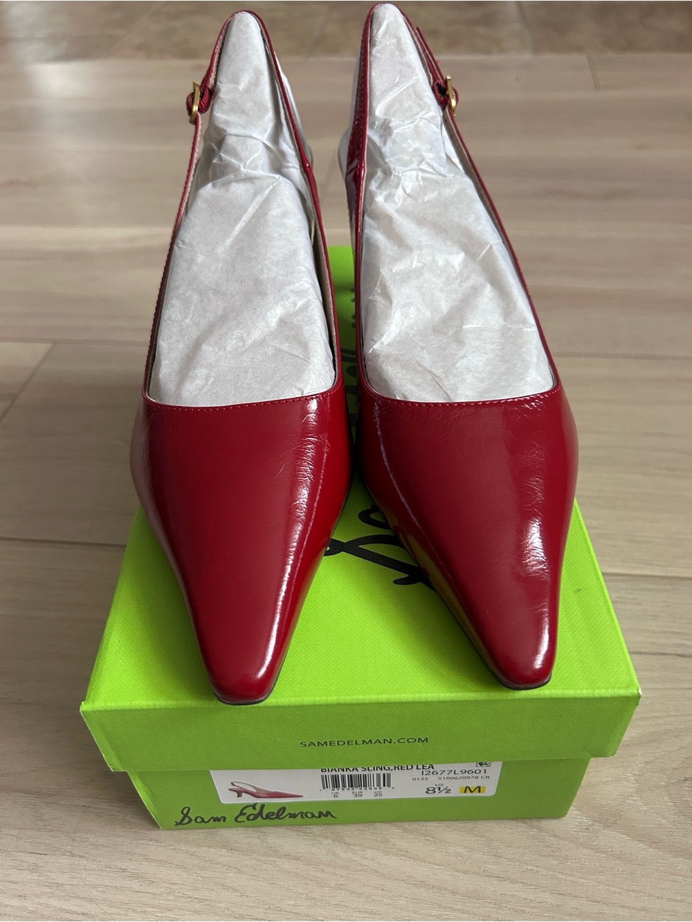 New Sam Edelman Women’s Bianka Feather Pump In Red Size 8.5 - Picture 4 of 7